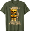 June 1971 55th Birthday Gifts for Men Women 55 Year Old June 1971 Teddy Bear 55th Birthday Men Women T-Shirt - Olive Green