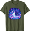 Enchanting Bunny in Candy Cave Fantasy World T-Shirt in Olive Green