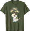 Blueberry Clothing Baby Polar Bear Floating On Dandelion Seeds T-Shirt - Olive Green