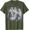 Spooky Aussie Moments Australian Shepherd Selfie Funny Ghost Halloween T-Shirt - Olive Green
