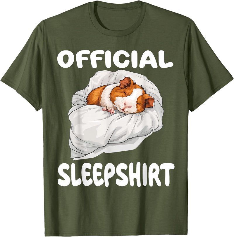 Official Sleep Pajamas Nightgown Sleepwear Co. Guinea Pig Official Sleepshirt Pajamas Nightgown T-Shirt - Olive Green