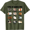 Educational Science Ideas Types of Guinea Pigs Educational Cavy Enthusiast Adults Kids T-Shirt - Olive Green