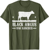 Black Angus Farmer Apparel Black Angus Cow Cattle Rancher Farmer T-Shirt - Olive Green