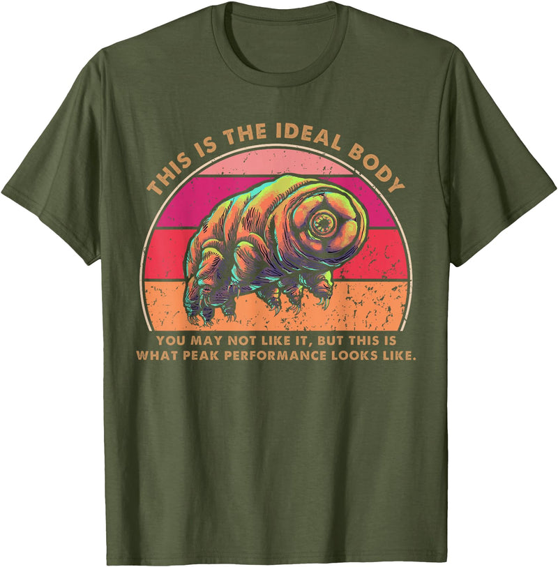 Tardigrade Shifts Gifts For Microbiologist Ideal Body Funny Tardigrade Water Bear Moss Piglet T-Shirt - Olive Green