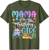 Funny Birthday Girl Aquarium Lover Matching Mama of The Birthday Girl Sea Fish Ocean Aquarium T-Shirt - Olive Green