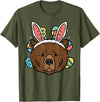 Easter Shirts Women Men Kids Children Easter Gift Easter Bear Face Bunny Ears Eggs Cute Animal Men Women Kids T-Shirt - Olive Green