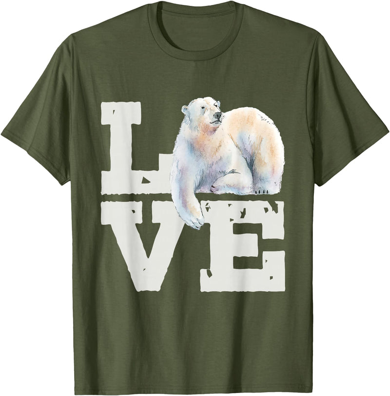 Funny Polar Bear Shirts Polar Bear Lover Zookeeper Zoo Animal Lover Wildlife T-Shirt - Olive Green