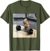 Hamster Deadlift Training Funny Cute Rat Weightlifting Meme T-Shirt - Olive Green