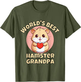 Cute World's Best Hamster Grandpa Grandfather T-Shirt - Olive Green