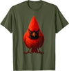 I just really like animals Angry Cardinal Artwork Red Bird Nature Wildlife Graphic T-Shirt - Olive Green