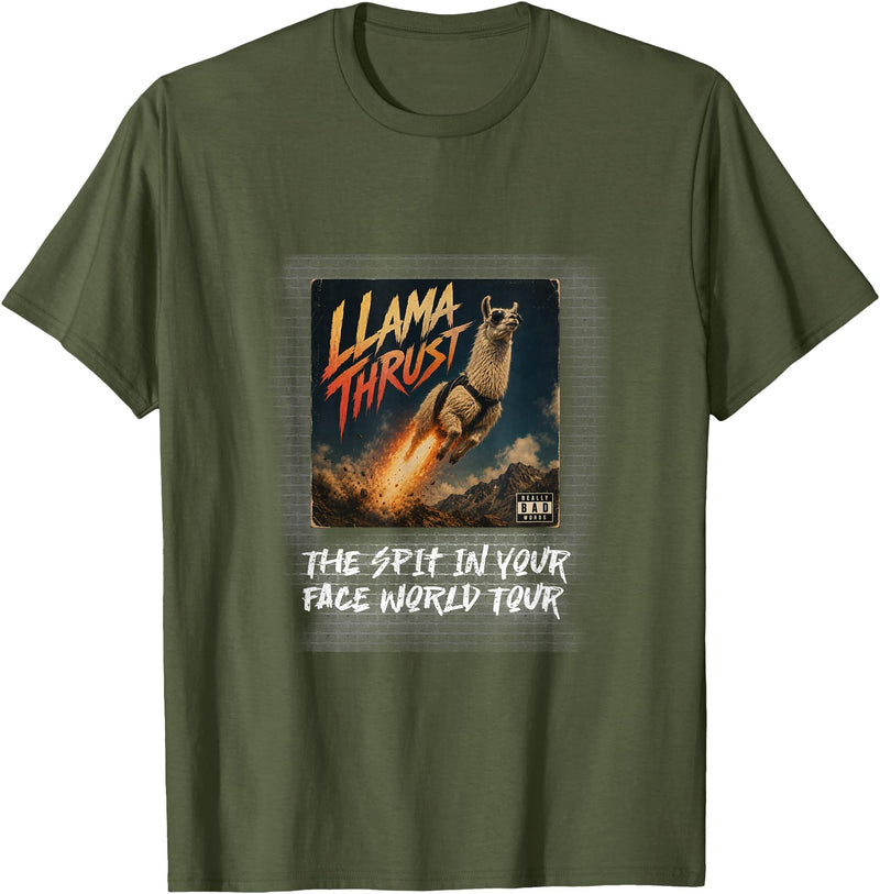 Genesis Design Fun Llama T-Shirt - Olive Green