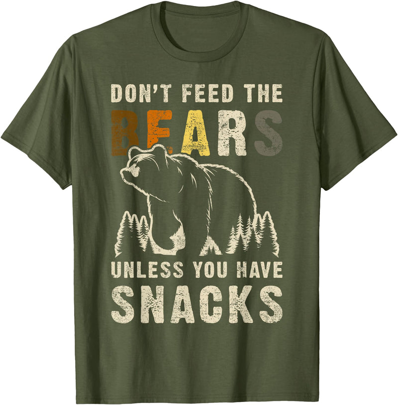 Bear Community Bear Brotherhood Gay Men Gifts Gay Bear Pride Don't Feed Bears Funny Bear Flag T-Shirt - Olive Green