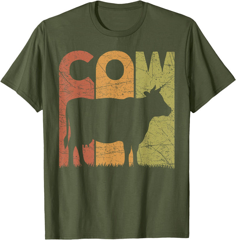 Cow Farming Vintage Cow Lover Retro Designs. Cow Vintage Cow Farmer Retro Dairy Farmer T-Shirt - Olive Green