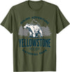 Yellowstone National Park Wyoming USA Outdoor Yellowstone Wyoming Nature Mountains Bear Hike Outdoors T-Shirt - Olive Green