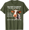 Funny Cow I'm Not Clumsy The Floor Tee Shirt Cow I'm Not Clumsy The Floor Just Hates Me The Table T-Shirt - Olive Green