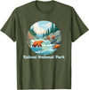 Fun National Parks Alaska Katmai National Park Alaska Brooks Falls Salmon Bears T-Shirt - Olive Green
