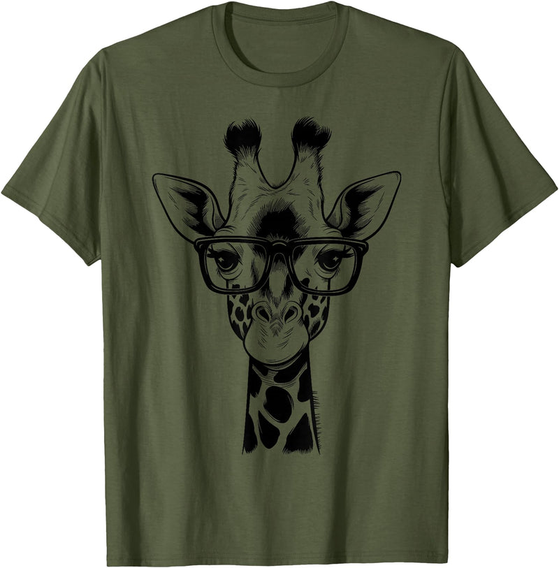 Cute Funny Giraffe Cool Summer Casual Graphic Tees Cute Giraffe Graphic Casual Summer Funny Cool Animal Lover T-Shirt - Olive Green