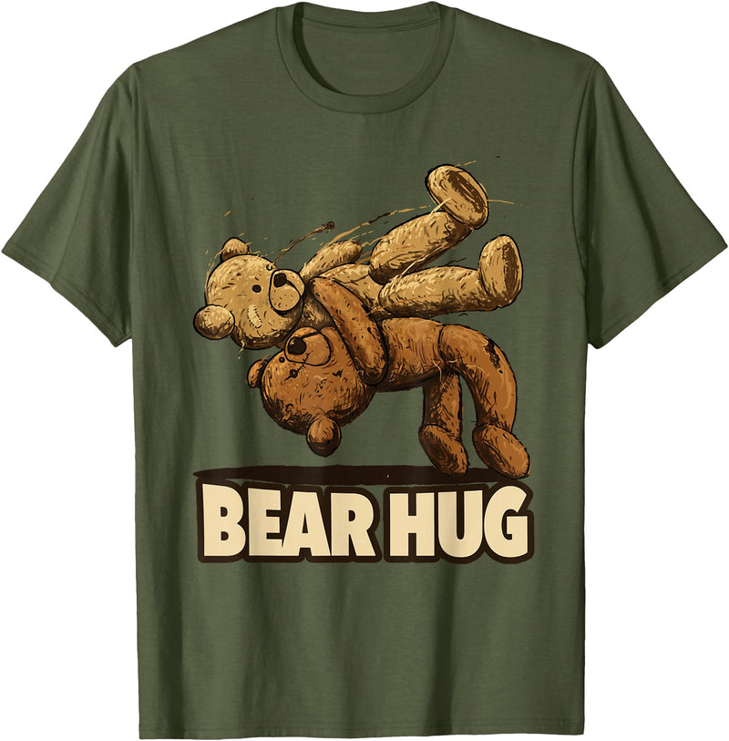 Bear Hug Wrestling Bear Hug - Wrestling bears T-Shirt - Olive Green
