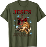 Unknow FAITH Jesus Lion Lamb Heaven Know My Name T-Shirt - Olive Green