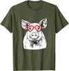 The Pawster Pig Valentines Day Farm Animal Lover T-Shirt - Olive Green
