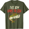 BoredKoalas Fish Fishing Shirts Fisherman Gifts This Boy Loves To Fish Bass Fishing Family Matching Men Gift T-Shirt - Olive Green