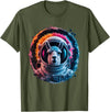 Click For Cool Space Animal Astronaut Designs Llama Men Woman Llama Colorful Space Astronaut Llama T-Shirt - Olive Green