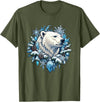 Arctic Polar Bear Winter Snowflake Pine Cone Christmas Polar Bear Snowflake Winter Wonderland T-Shirt - Olive Green