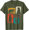 Bear Asymmetrical Collage Design Bear Vintage Collage Outdoorsman Wildlife Lover T-Shirt - Olive Green
