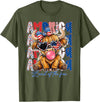 Cute Cow Creations Highland Cow 4th of July, Patriotic Cowgirl Bow Design T-Shirt - Olive Green