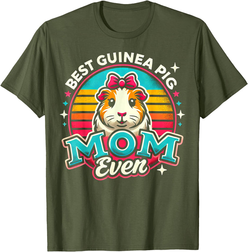 Guinea Pig Mom BY TEERA Guinea Pig Mom Funny Guinea Pigs Lover Owner Women T-Shirt - Olive Green