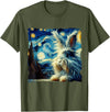 Lionhead Rabbit Starry Night T-Shirt in Olive Green