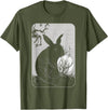 Rabbit Lover, Rabbit and Moon Small T-Shirt in Olive Green