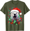 Polar Bear Christmas Costumes Xmas Polar Bear Tangled Christmas Lights T-Shirt - Olive Green