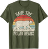 Catch Some Rays Save the Polar Bears Endangered Arctic T-Shirt - Olive Green