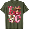 Highland Cow Valentine Tees Love Western Highland Cows Valentine Cowgirl Hat T-Shirt - Olive Green
