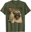 Issebl Dog Pug Lover Funny Pug Halloween Ghost Selfie Dog Funny T-Shirt - Olive Green