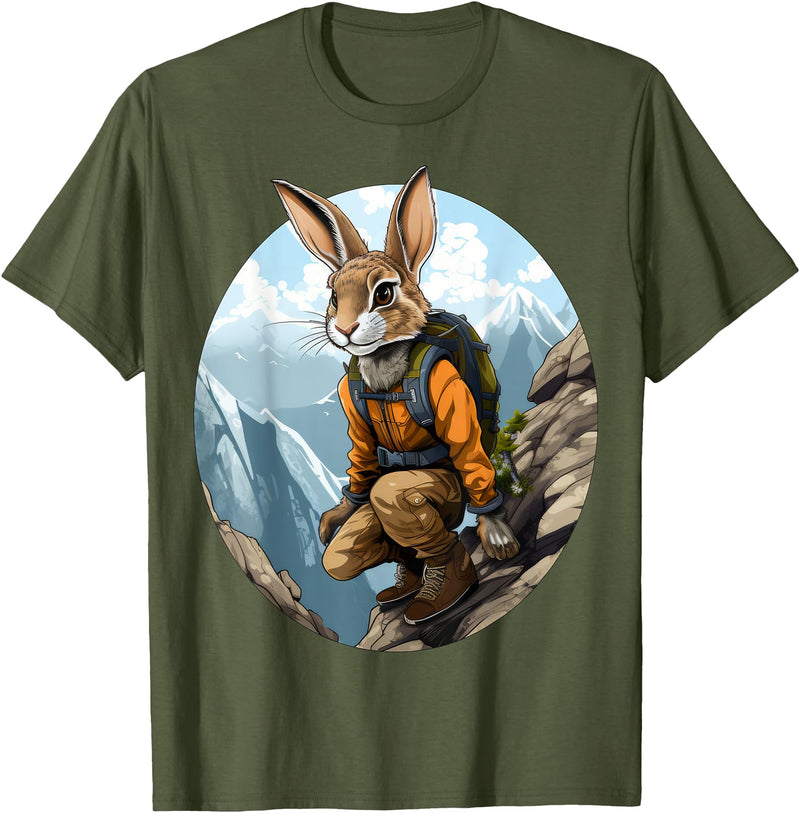 Rabbit Mountaineering Hiking Rabbits T-Shirt in Olive Green