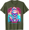 Glow Mom Apparel This Mom Glows Skeleton Mom Colorful Design T-Shirt - Olive Green