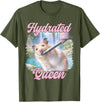 Hydrated Queen Cute Hamster Shining Lake Funny Meme T-Shirt - Olive Green