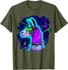 Llama Robot Cyborg Life Apparel Llama Cyborg Robot Llama Cool Artistic Retro Alpacas T-Shirt - Olive Green