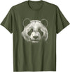 Panda Lover Theme Designs Panda Bear Face Graphic Art Design T-Shirt - Olive Green