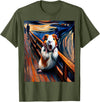 Artsy Guinea Pig Art Funny Animal Painting Humor Expressionist Scream Parody Funny Painting Art Guinea Pig T-Shirt - Olive Green