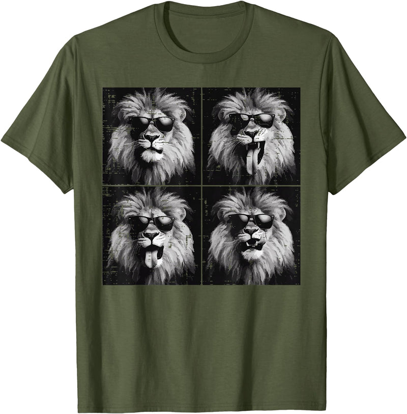 Lion Shirts For Men Women Kids Gifts Lion Selfie Funny Meme Women Kids Boys Girls Youth Teen Men T-Shirt - Olive Green