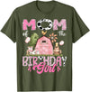 Famer Pink Cow Birthday Matching Tees Mom Of The Birthday Girl 1St Birthday Pink Cow Farm T-Shirt - Olive Green