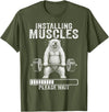 Funny Polar Bear Fitness Deadlift Workout Installing Muscles Please Wait Polar Bear Gym T-Shirt - Olive Green
