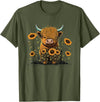 Scottish Highland Cow Cute Highland cattle Cow Funny Highland Cow T-Shirt - Olive Green