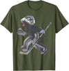 Behrbones Bear Hockey Goalie T-Shirt - Olive Green
