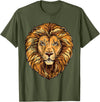 ROSS BOSS Majestic Lion Mane Detail Art T-Shirt - Olive Green