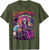 Summerween Halloween in July Spooky Summer Horror summerween Sun Sand and Scare Skeleton Halloween T-Shirt - Olive Green