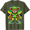 Jamaica Flag Lover Jamaica Flag Teddy Bear Jamaican T-Shirt - Olive Green